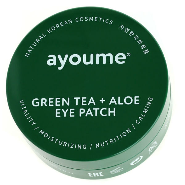 Патчи для глаз от отечности с экстрактом зеленого чая и алоэ AYOUME GREEN TEA+ALOE EYE PATCH