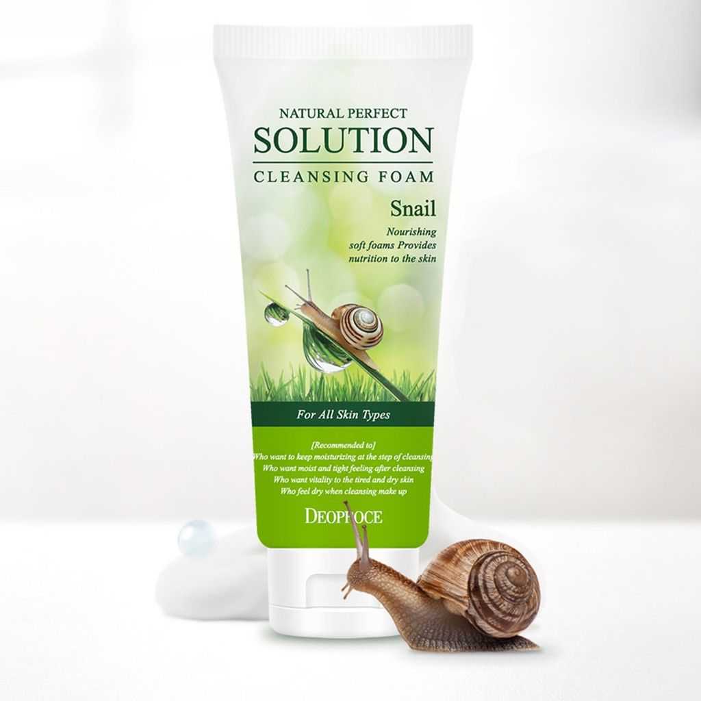 Пенка для умывания с муцином улитки DEOPROCE Natural Perfect Solution Cleansing Foam Snail