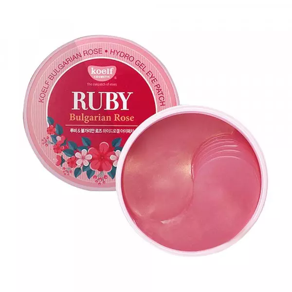 Гидрогелевые патчи с рубиновой пудрой и розой Petitfee Koelf Ruby & Bulgarian Rose Eye Patch